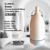 เครื่องพ่นไอน้ำอโรมา เซรามิกสีขาวเคลือบเงา Aroma Diffuser Ultrasonic -100 ML  UL-CMW-01