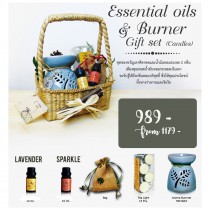Gift set -Aroma burner + Essential oils x 2 + Tea light - GS-06-18