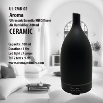 เครื่องพ่นไอน้ำอโรมา เซรามิคสีดำเคลือบเงา Aroma Diffuser Ultrasonic Air Humidifier -100 ML  UL-CMB-02