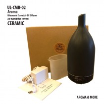 Aroma Diffuser Ultrasonic Air Humidifier Ceramic Black color-100ml  UL-CMB-02