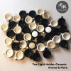 Tea Light holder -Ceramic in Cream and Black color : FD-HD-18 (2 Pcs./Pack)