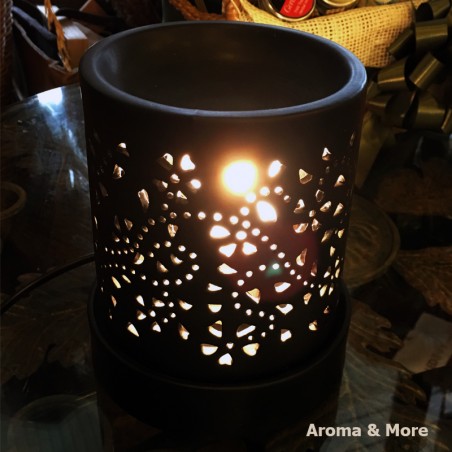 Electric Aroma Burner -Ceramic with Flower pattern (with dimmer light) BN-ELB-03B