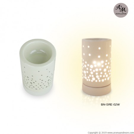Electric Aroma Burner -Cream Ceramic (With Dimmer Light) BN-SRE-02W