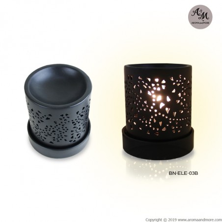 Electric Aroma Burner -Ceramic with Flower pattern (with dimmer light) BN-ELB-03B