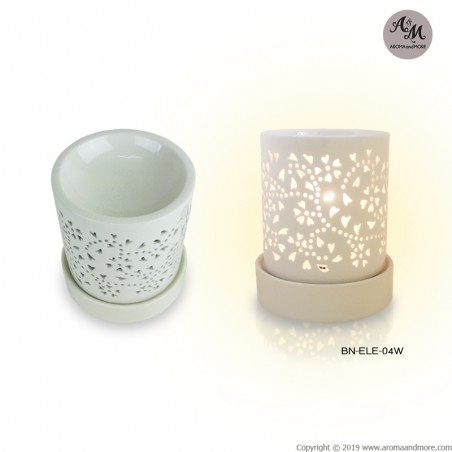 Electric Aroma Burner With Flower Pattern design.( with dimmer light )BN-ELE-04W