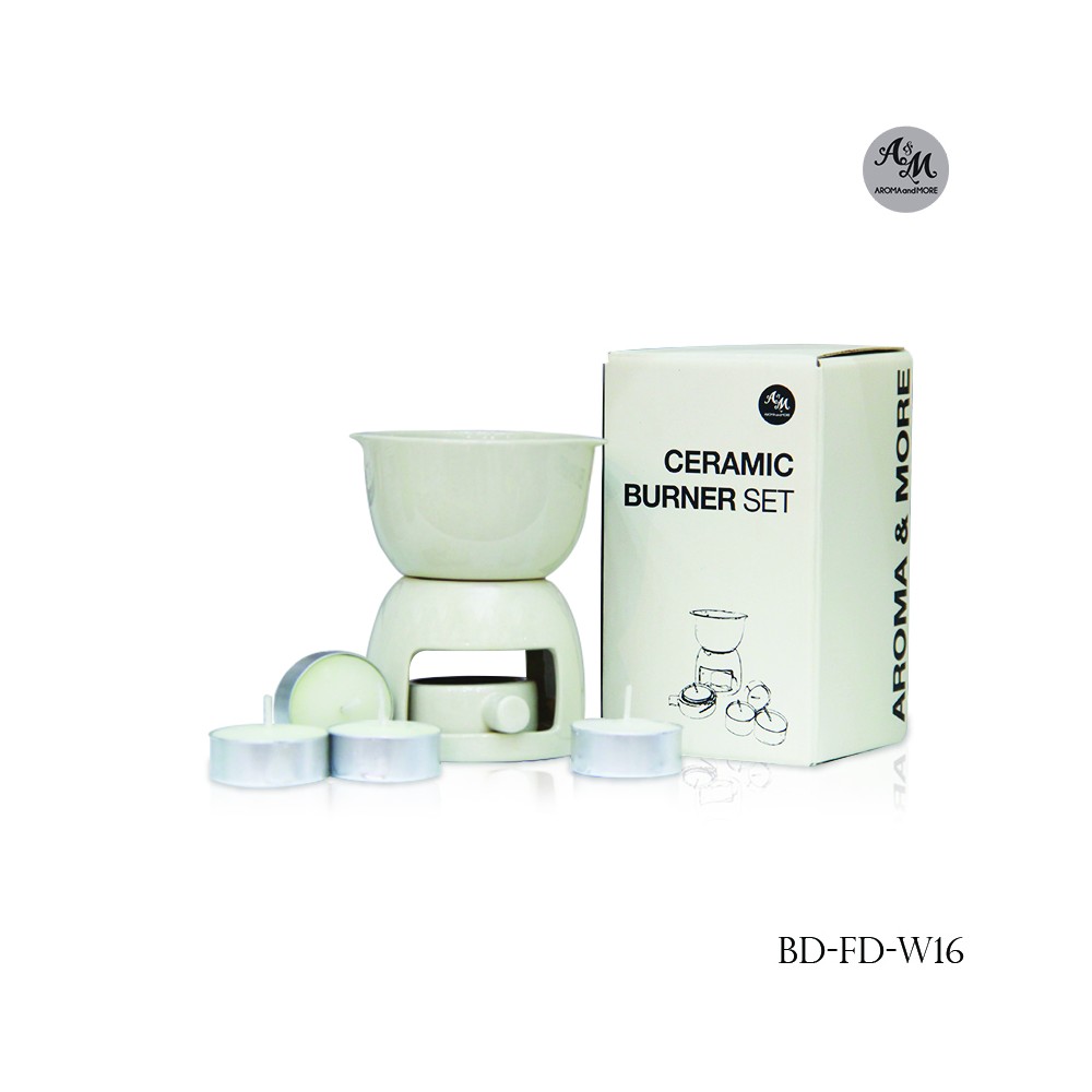 Aroma Burner or Fondue warmer Set + 4 tea light - BD-FD-W16