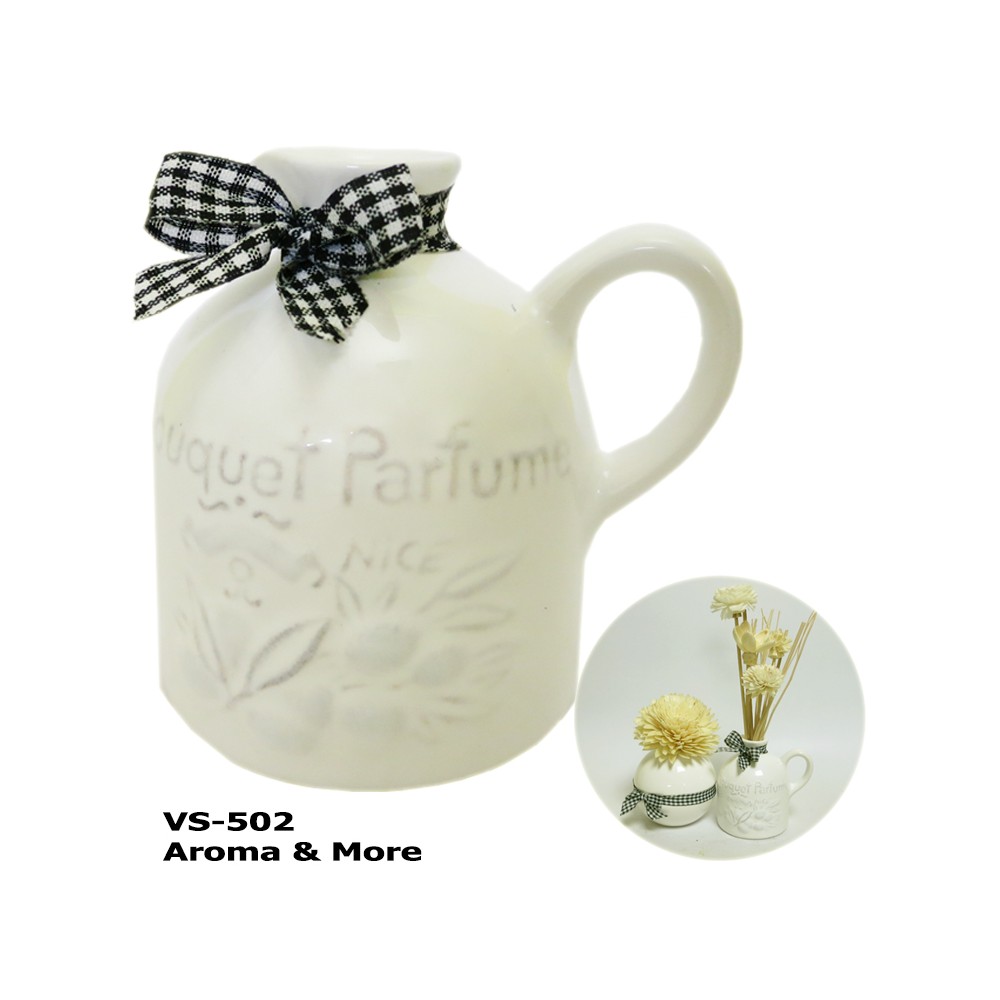 White Ceramic Vase -For Fragrance Diffuser or Flowers