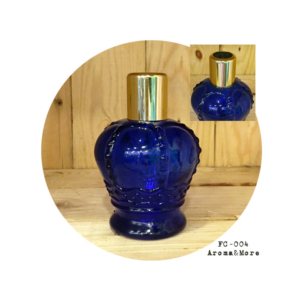 Fancy Blue Glass Bottle -100 ML -BOT-XO-100