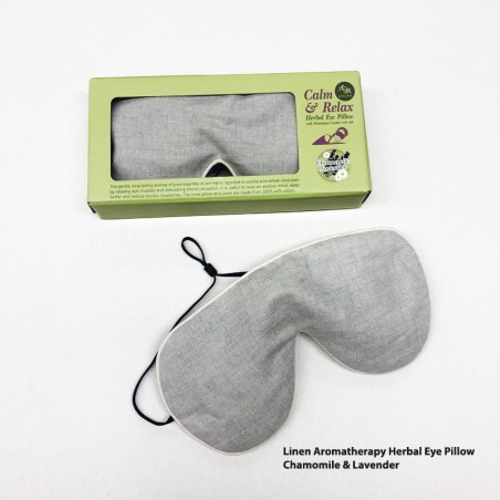 Linen Aromatherapy Herbal Eye Pillow – Removable cover - Chamomile & Lavender
