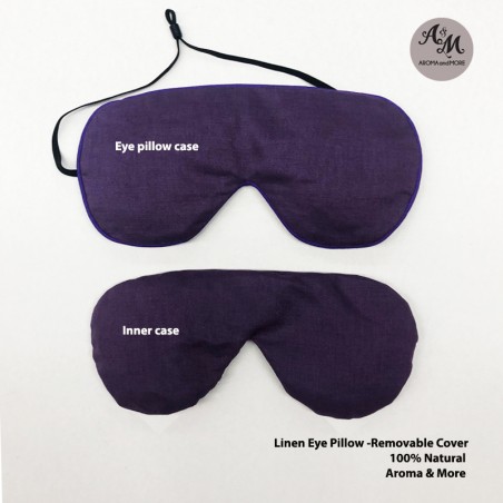 หมอนประคบดวงตาผ้าลินิน กลิ่น Chamomile+Lavender  มี 3 สี ม่วง-ดำ-ออฟไวท์- Linen Aromatherapy Herbal Eye Pillow