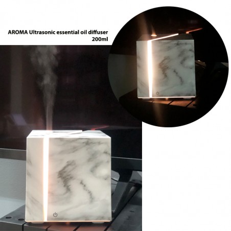 Aroma Ultrasonic Essential Oil Diffuser  -200 ML  Modern design-White Marble Printed
