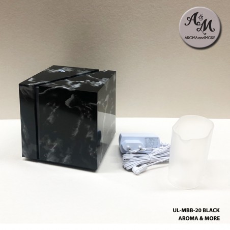 เครื่องพ่นไอน้ำอโรมา  Aroma Ultrasonic Essential Oil Diffuser - ลายหินอ่อนสีดำ modern design 200ml