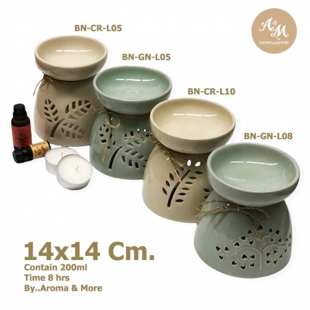 Ceramic Burner (Glaze Siradol) Large size 14x14cm good for Spa & Lobby