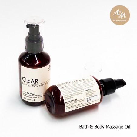 Clear Bath & Body Massage oil น้ำมันนวดตัวอโรม่า ช่วยระบบทางเดินหายใจ อาการหวัดภูมิแพ้ ผ่อนคลาย