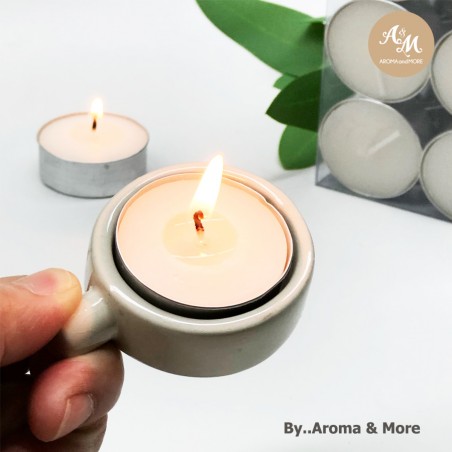 Tea Light holder -Ceramic in Cream and Black color : FD-HD-18 (2 Pcs./Pack)