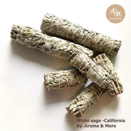 ไวท์ เสจ  White Sage Smudge-California สำหรับใช้จุดชำระล้างพลังงานลบในสถานที่ ร่างกาย ไพ่ หิน