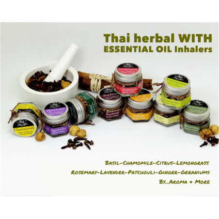 Thai Traditional Herbal Inhaler: Geranium 7g (with pure essential oil)