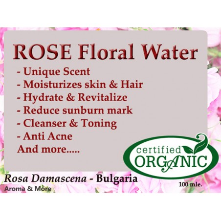 Rose Floral Water น้ำดอกกุหลาบ Organic Rosa Damascena -100ml บัลแกเรีย