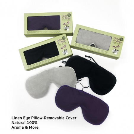 Linen Aromatherapy Herbal Eye Pillow – Removable cover - Lavender