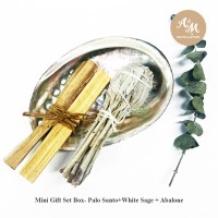 01-Mini Set - Palo santo +White sage +Abalone shell–For cleanse the energy of you or your space.