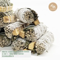3 In 1-White Sage+Palo Santo+Cedar Smudge Size 4” Weight 50g