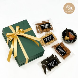 05-Special gift set with 4 scents of Natural handcraft Incense cones with a beautiful gift box