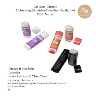 Organic Lip Balm -Geranium & Ylang Ylang - 5g