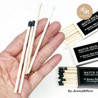 Wooden matches with striker 2 colors, black, white,Minimalist Style.