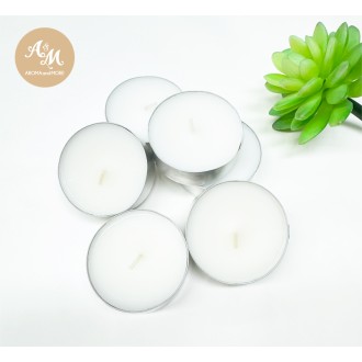 Tea Light Candle เทียนสำหรับเตาอโรมา 6 ชิ้นในกล่อง เนื้อเทียนจากธรรมชาติ ไม่มีกลิ่น ติดนาน 9 ชม.-CAN-09-002