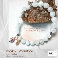 01-Moonstone For Monday -Gemstone bracelet -Enhances charm and love