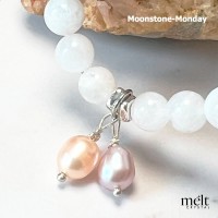 01-Moonstone For Monday -Gemstone bracelet -Enhances charm and love