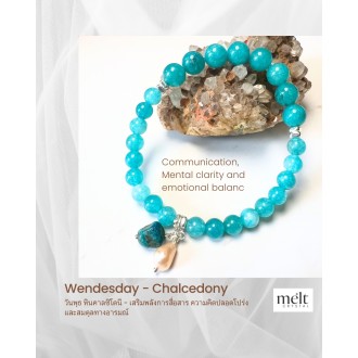 03-Chalcedony-Wedesday -Gemstone bracelet -Communication, Mental clarity and emotional balance