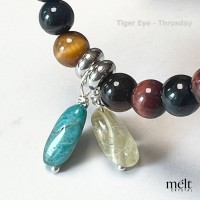 04-Tiger Eye-Thursday -Gemstone bracelet -Enhances wisdom, Learning success