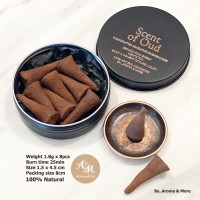 Scent of Oud -Handcrafted Agarwood Incense Cones (backflow incense cones) 1.8g x 8pcs