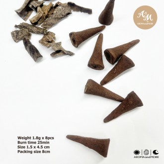 Scent of Oud -Handcrafted Agarwood Incense Cones (backflow incense cones) 1.8g x 8pcs