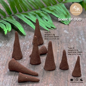 Scent of Oud -Handcrafted Agarwood Incense Cones (backflow incense cones) 1.8g x 8pcs