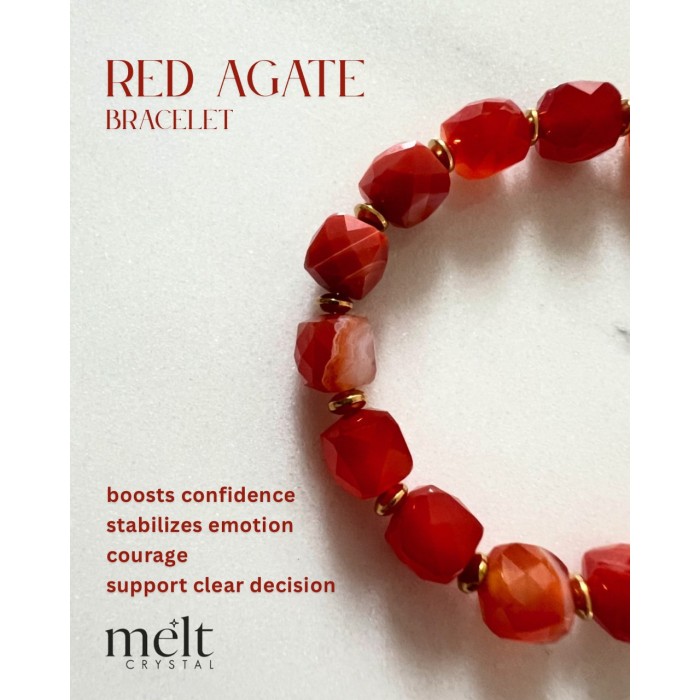 Red Agate Faceted Bracelet...