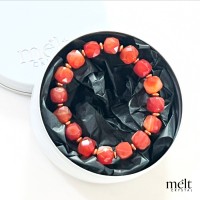 Red Agate Faceted Bracelet (Cube) 8.5 mm-Empower your confidence and elegance every day.