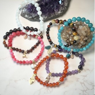 01-Moonstone For Monday -Gemstone bracelet -Enhances charm and love