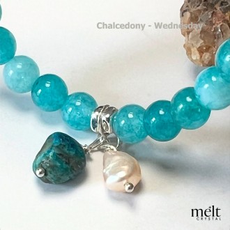 03-Chalcedony-Wedesday -Gemstone bracelet -Communication, Mental clarity and emotional balance