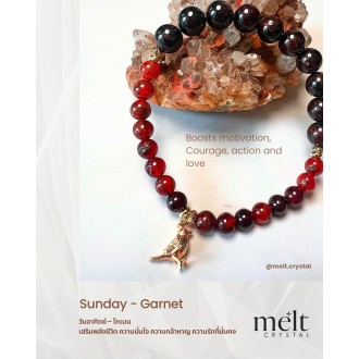 07-Sunday - Garnet Gemstone bracelet -Boosts vitality, Courage, Confidence and love