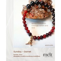 07-Sunday - Garnet Gemstone bracelet -Boosts vitality, Courage, Confidence and love