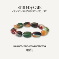 GA 01-Agate Striped Barrel Drum-Bracelet - A stone of balance, strength, and protection-(10x14cm)