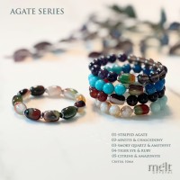 GA-02 Apatite & Chalcedony bracelet: The crystal for clarity, calm and confidence- 10mm