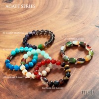 GA-02 Apatite & Chalcedony bracelet: The crystal for clarity, calm and confidence- 10mm