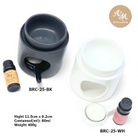 Aroma Ceramic Burner 3pcs -Minimulist style Black and Cream color