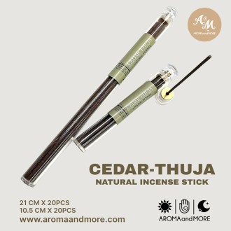 Incense Sticks- ธูปหอมซีดาร์ Cedar แบบก้าน กลิ่นหอมนุ่มอบอุ่น พลังงานบวก พร้อมฐานรองจุดธูปโลหะ ใช้งานสะดวก